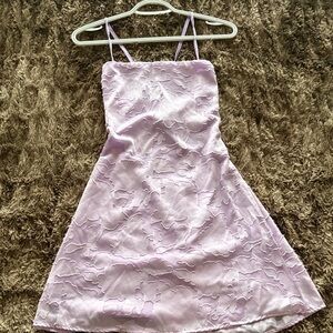Lavender Spaghetti lace Strap Dress
